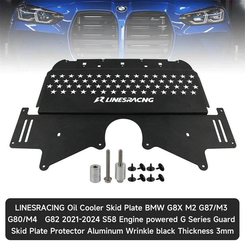 Velox Racing™ G8X Oil Cooler Skid Plate – S58 Protection in Style (Silver/Black)