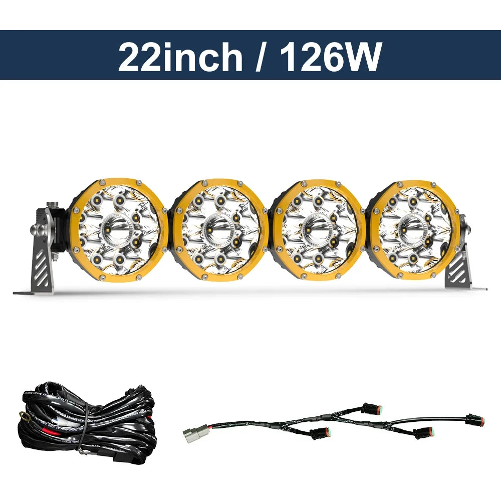 Velox Racing™ Pro6 Modular LED Light Bar – 1200M Spot Beam for Off-Road 4x4