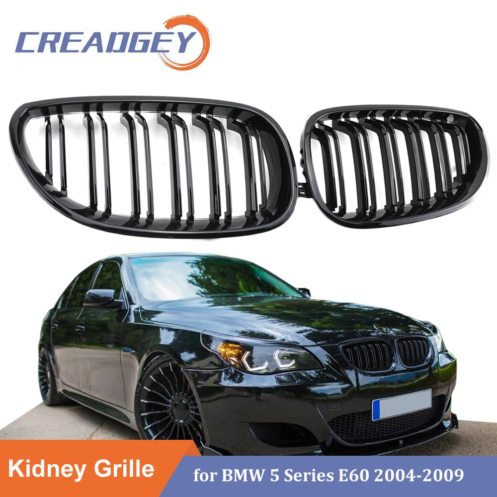 Velox Racing™ Gloss Black Double-Slat Kidney Grills for BMW E60/E61 Velox Racing™ Gloss Black Double-Slat Kidney Grills for BMW E60/E61