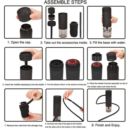 Velox Racing™ Portable Cup Hookah Set with Protective Cover – Indoor/Outdoor Shisha Narguile