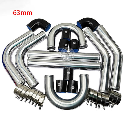 VELOX RACING™ 2.5" INCH 63mm UNIVERSAL 2MM THICKNESS ALUMINUM INTERCOOLER TURBO PIPE PIPING KIT