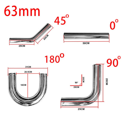 VELOX RACING™ 2.5" INCH 63mm UNIVERSAL 2MM THICKNESS ALUMINUM INTERCOOLER TURBO PIPE PIPING KIT