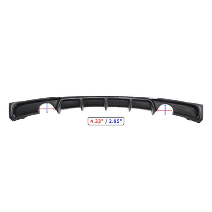 Velox Racing™ Carbon Fiber Style Rear Bumper Diffuser w/ Dual Exhaust for BMW F30 F31 M Sport